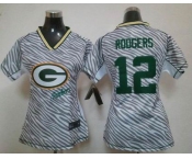 nike women nfl jerseys green bay packers #12 rodgers [fem fan zebra]