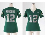 nike women nfl jerseys green bay packers #12 rodgers green[刺绣亮片]