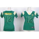 nike women nfl jerseys green bay packers #12 rodgers green[fashion Rhinestone sequins]