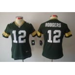 nike women nfl jerseys green bay packers #12 rodgers green[nike limited]