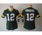 nike women nfl jerseys green bay packers #12 rodgers green[nike limited]