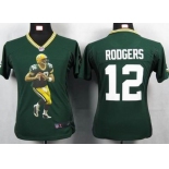 nike women nfl jerseys green bay packers #12 rodgers green[portrait fashion]