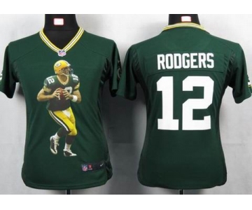 nike women nfl jerseys green bay packers #12 rodgers green[portrait fashion]