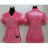 nike women nfl jerseys green bay packers #12 rodgers pink[2012 new]