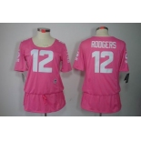 nike women nfl jerseys green bay packers #12 rodgers pink[breast cancer awareness]