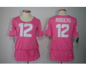 nike women nfl jerseys green bay packers #12 rodgers pink[breast cancer awareness]