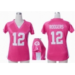 nike women nfl jerseys green bay packers #12 rodgers pink[draft him ii top]