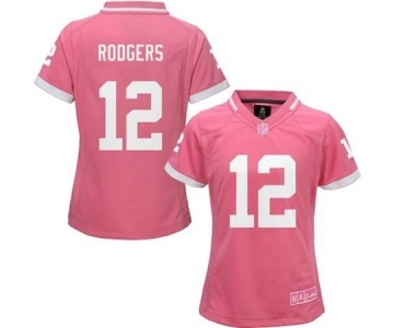 nike women nfl jerseys green bay packers #12 rodgers pink[nike 2015]