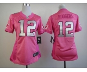 nike women nfl jerseys green bay packers #12 rodgers pink[nike love's]