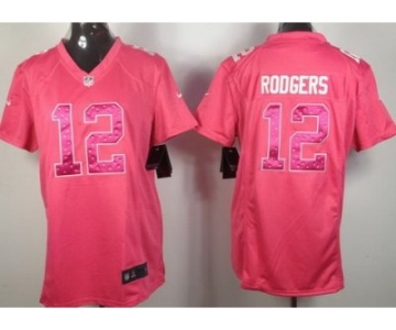 nike women nfl jerseys green bay packers #12 rodgers pink[nike]