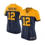 nike women nfl jerseys green bay packers #12 rodgers yellow-blue[nike]