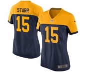 nike women nfl jerseys green bay packers #15 bart starr yellow-blue[nike]