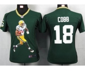 nike women nfl jerseys green bay packers #18 cobb green[portrait fashion]