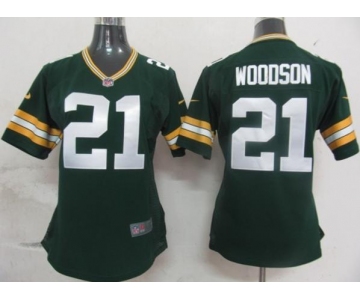 nike women nfl jerseys green bay packers #21 woodson green[nike]