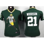 nike women nfl jerseys green bay packers #21 woodson green[portrait fashion]