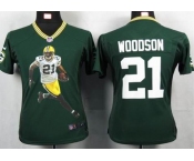 nike women nfl jerseys green bay packers #21 woodson green[portrait fashion]