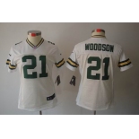 nike women nfl jerseys green bay packers #21 woodson white[nike limited]