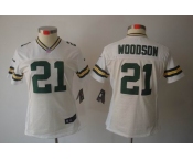 nike women nfl jerseys green bay packers #21 woodson white[nike limited]