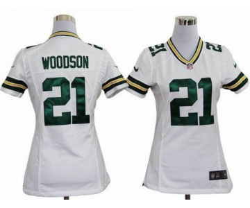 nike women nfl jerseys green bay packers #21 woodson white[nike]