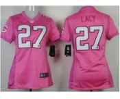 nike women nfl jerseys green bay packers #27 eddie lacy Pink [2012 nike love]