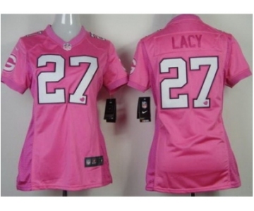 nike women nfl jerseys green bay packers #27 eddie lacy Pink [2012 nike love]