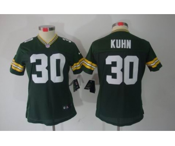 nike women nfl jerseys green bay packers #30 john kuhn green[nike limited]