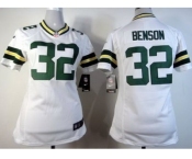 nike women nfl jerseys green bay packers #32 benson white[nike