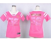 nike women nfl jerseys green bay packers #52 clay matthews pink[fashion Rhinestone sequins]