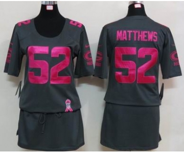 nike women nfl jerseys green bay packers #52 matthews dk.grey[breast cancer awareness]