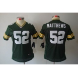 nike women nfl jerseys green bay packers #52 matthews green[nike limited]