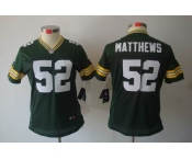 nike women nfl jerseys green bay packers #52 matthews green[nike limited]