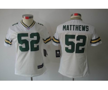 nike women nfl jerseys green bay packers #52 matthews white[Nike Limited]