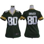 nike women nfl jerseys green bay packers #80 driver green[nike]