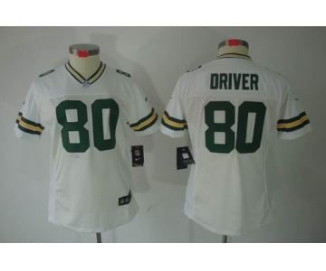 nike women nfl jerseys green bay packers #80 driver white[nike limited]