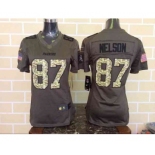 nike women nfl jerseys green bay packers #87 jordy nelson army green[nike Limited Salute To Service]