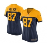 nike women nfl jerseys green bay packers #87 jordy nelson yellow-blue[nike]