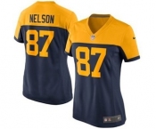 nike women nfl jerseys green bay packers #87 jordy nelson yellow-blue[nike]