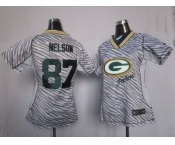 nike women nfl jerseys green bay packers #87 nelson [fem fan zebra]