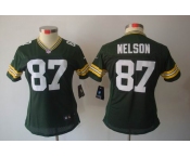 nike women nfl jerseys green bay packers #87 nelson green[nike limited]