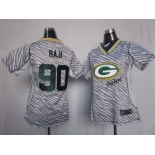 nike women nfl jerseys green bay packers #90 raji [fem fan zebra]