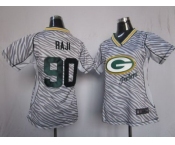 nike women nfl jerseys green bay packers #90 raji [fem fan zebra]