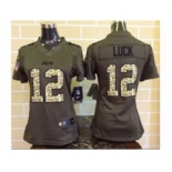 nike women nfl jerseys indianapolis colts #12 luck army green[nike Limited Salute To Service]