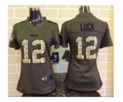 nike women nfl jerseys indianapolis colts #12 luck army green[nike Limited Salute To Service]