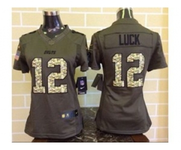 nike women nfl jerseys indianapolis colts #12 luck army green[nike Limited Salute To Service]