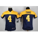 nike youth nfl jerseys green bay packers #4 favre yellow-blue[nike]