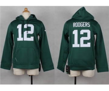 Nike Youth Green Bay Packers #12 Aaron Rodgers Green jerseys(Pullover Hoodie)