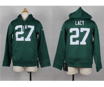 Nike Youth Green Bay Packers #27 Eddie Lacy Green jerseys(Pullover Hoodie)