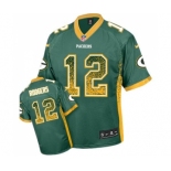 Youth Green Bay Packers #12 Aaron Rodgers Elite Green Drift Fashion Football Jersey