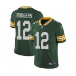 Youth Green Bay Packers #12 Aaron Rodgers Green Team Color Vapor Untouchable Limited Player Football Jersey