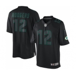 Youth Green Bay Packers #12 Aaron Rodgers Limited Black Impact Football Jersey